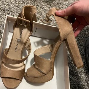 Chinese laundry suede nude heels